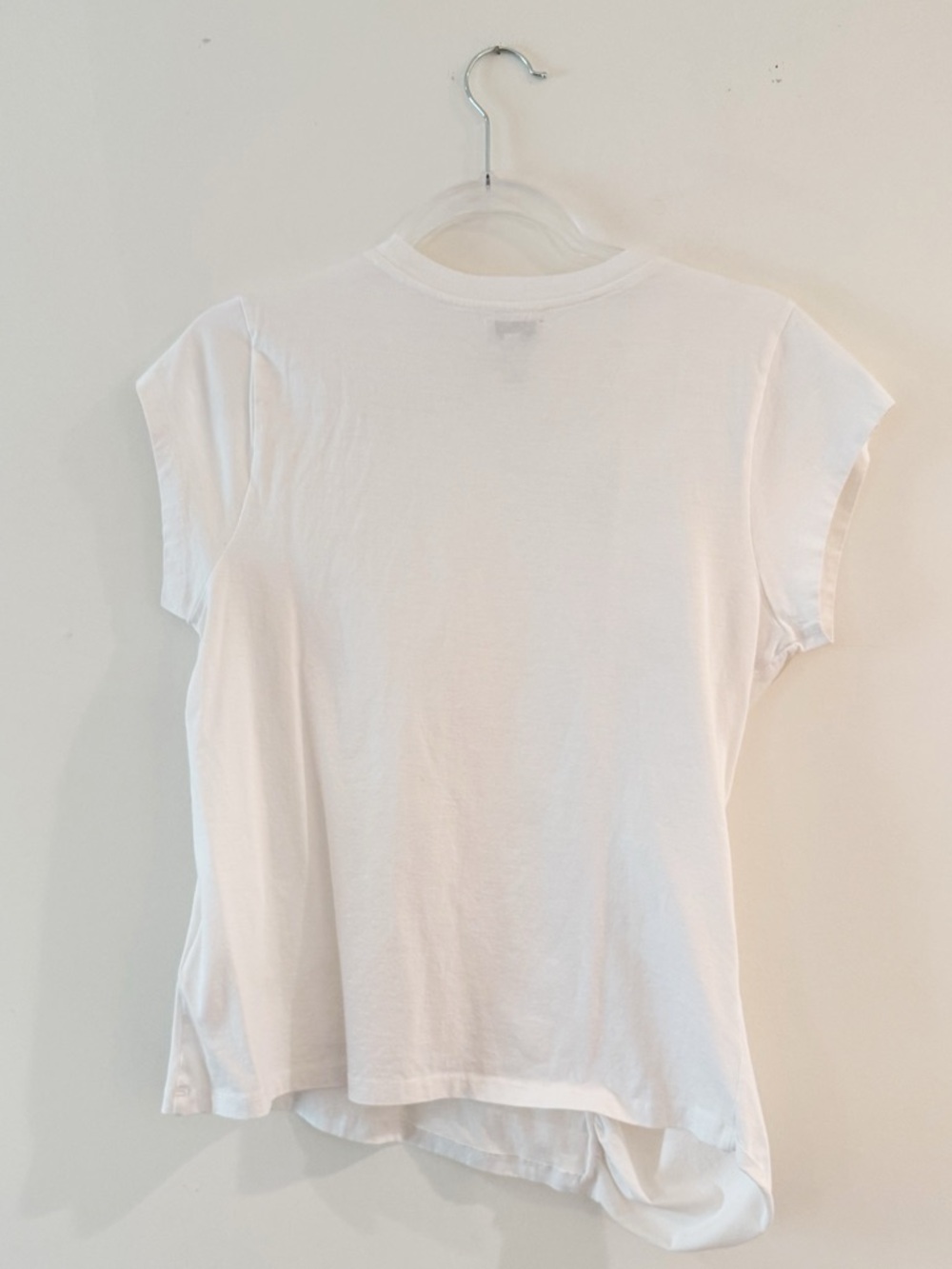 Joie Pearl Embellished Ruched White T-Shirt - Picture 3 of 5